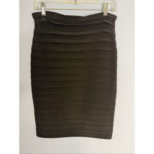 XSCAPE by Joanna Chen Black Tiered Pencil Skirt - Size 6 - Bodycon Ruffle